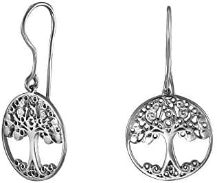 Sterling Silver Genuine Celtic Tree Dangle Earrings