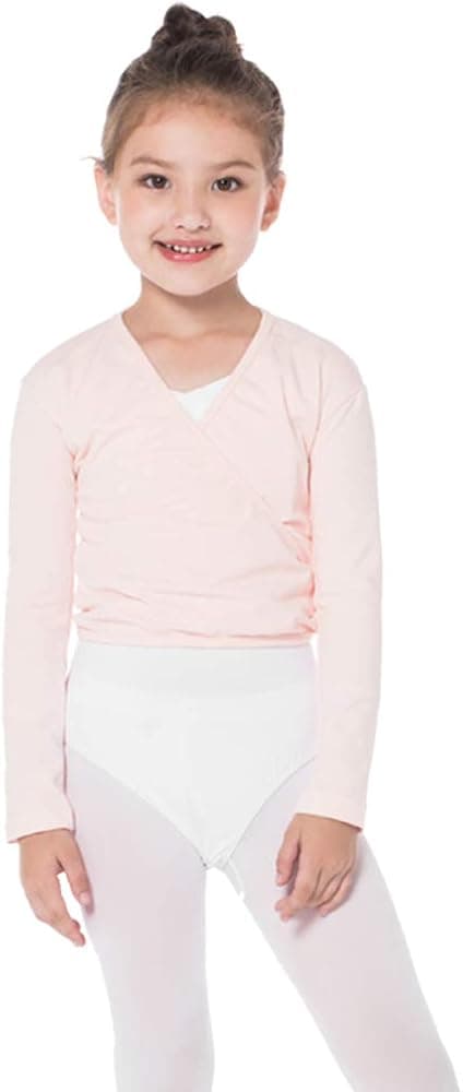 Bezioner Girls' Classics Ballet Wrap Top Long Sleeve