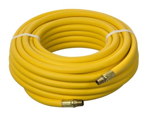 Kuriyama Kuri Tec HS1171 Series General Service PVC Pneumatic Air Tool Hose Assembly, 300 psi, 25' Length x 1/2" ID, Yellow