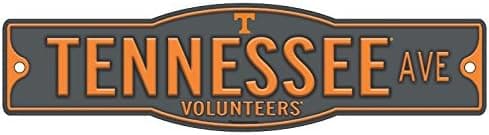 Tennessee Volunteers 4" x 17" Plastic Street Sign NCAA Vol Grey