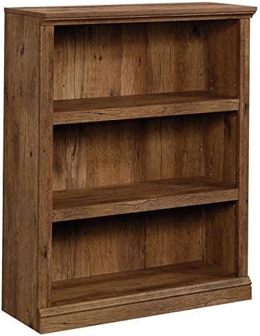 Sauder Misc Storage Contemporary 3-Shelf Wood Bookcase in Vintage Oak