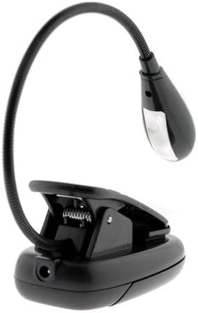 GTMax Black LED Clip-On Reading Book Light for US Cellular Samsung Galaxy Tab SCH-I800