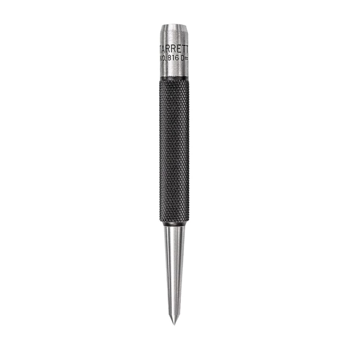 Starrett Steel Prick Punch with Knurled Grip for Precise Positioning and Secure Holding - Hardened and Tempered Steel, 4" Length, 5/32" Diameter Tapered Point - 816D