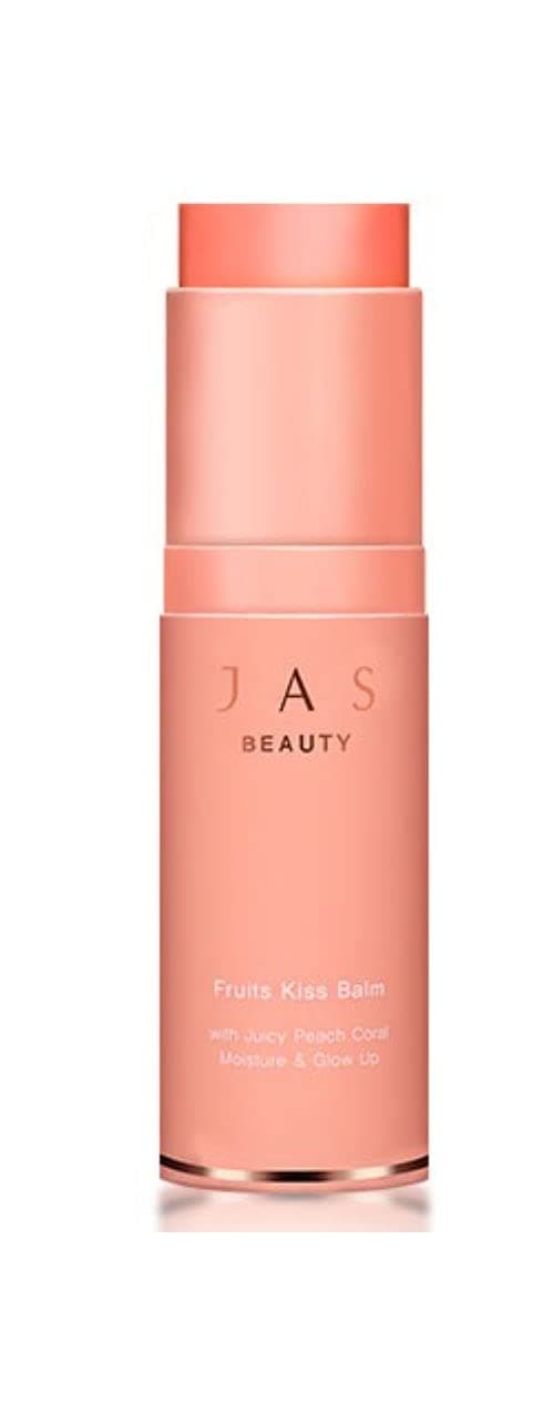 JAS 3-in-1 Eye, Cheek, Lip Glow Up Fruits Kiss Stick Multi Balm 10g, Hypoallergenic, Peach Coral, Oil Free, Portable Size, Multi usable,Sebum Care