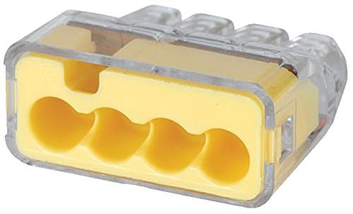 Push in Connector, 4 Port, Yellow, Pk100