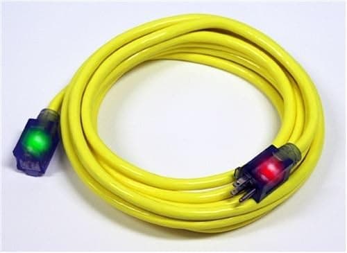 Milspec Direct 25-Foot 14-Gauge SJTW Pro Glo Lighted Outdoor Extension Cord with Ground Monitoring, Yellow