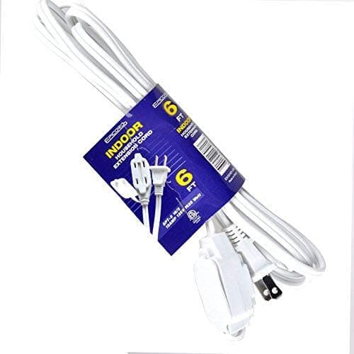 Epicord 15ft SPT-3 16/3 indoor extension cord White,[ETL Listed] 3-Outlet Power Strip 300V,15FT Extension Cord Wall Mount With 3 Prong Grounded For Entertainment Room,Living Room,Office