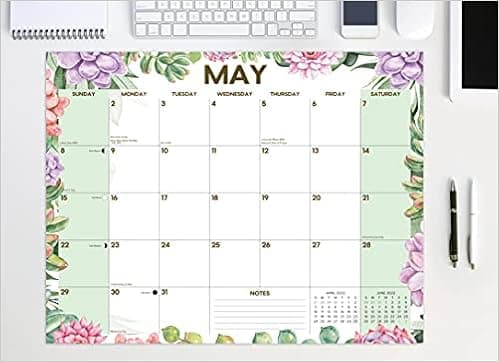 Succulent 2022 22" x 17" Large Monthly Deskpad