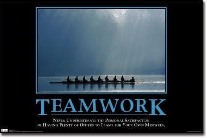 Teamwork Rowing Crew Motivational Sports Humour Poster 22.5 x 34 inches