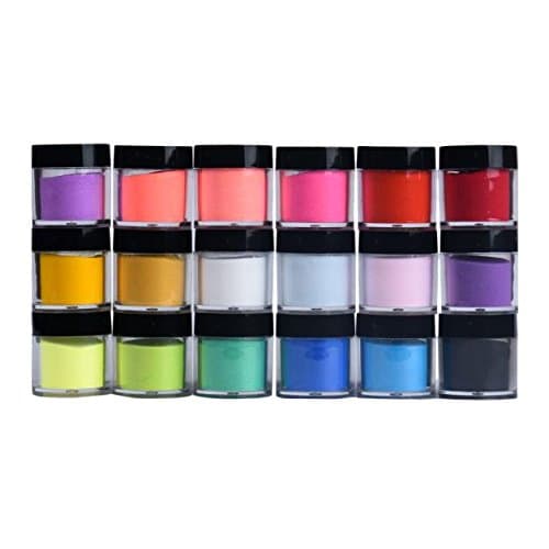 N/M Acrylic Nail Powder - Nail Powder - Set of 18 Colors UV Gel Powder 3D Manicure Art Decoration