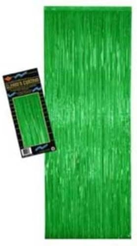 Green Metallic Fringe Curtain