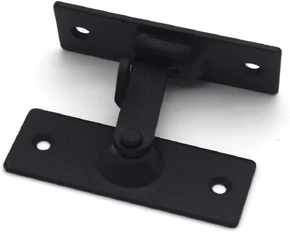 90 Degree Stainless Steel Bolt Special Door Lock barn Door Right Angle Lock Curved Door Buckle Pocket Door Lock (Large Black)