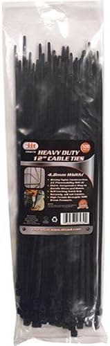 IIT 26272 12" Black Nylon Cable Ties 50 lb Zip Wire Tie, 100 Piece