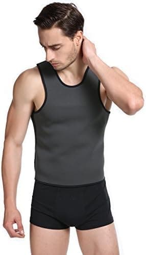NonEcho 10mm Neoprene Men Waist Trainer Vest Weight Loss Body Shaper Sauna Tank Top Workout Shirt No Zipper