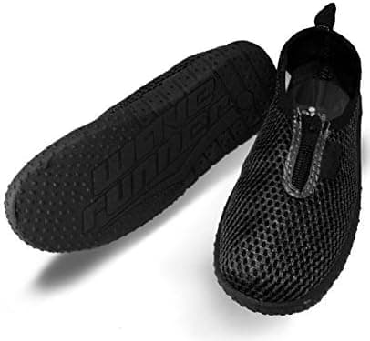 Wave Runner Quick Dry Water Shoes Aqua Socks Barefoot Slip-On with Zipper for Men Women & Children