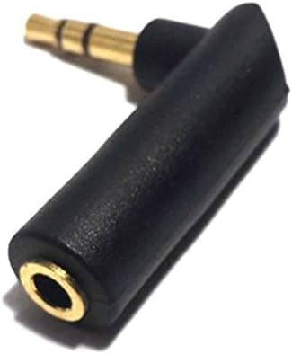 CESS L Shape Right Angle 3.5mm Male to Female Stereo Balanced Golden Adapter (jcx) (4 Pack)