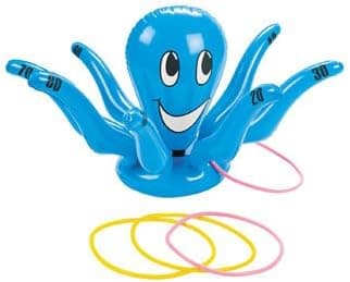 Inflatable OCTOPUS Ring TOSS Party GAME/LUAU/POOL Party/INFLATE/11" x 16" Sea Life/w 4 PLASTIC RINGS