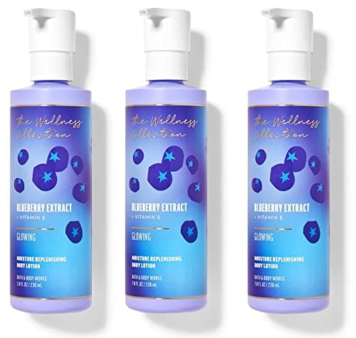 Bath & Body Works THE WELLNESS COLLECTION Blueberry Extract Moisture Replenishing Body Lotion - Lot of 3 - Full Size