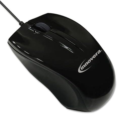 Innovera Mid-Size Optical Mouse with 3 Buttons, Black