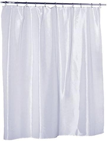 Waterproof/Water Repellent Nylon Hotel Quality Fabric Shower Curtain Liner (72 Inch Long, White)