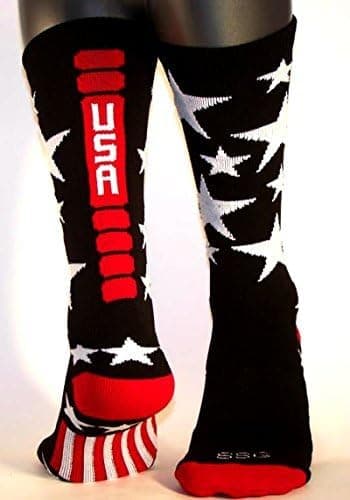 SSG SPORTS "Stars and Stripes" American Flag Performance Crew Socks