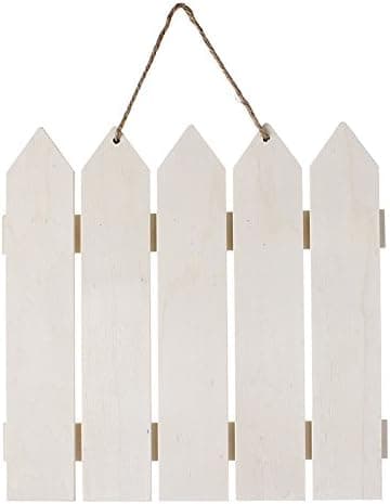 Darice Picket Fence Wall Hanging: 10.24 X 9.65 Inches Wood Sign, Unfinished/Natural