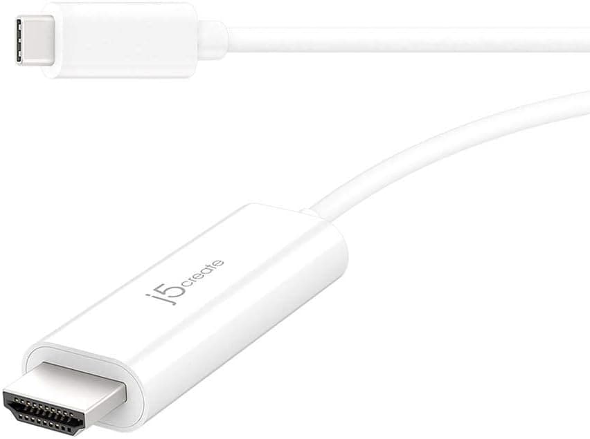 j5create USB C to HDMI Adapter Cable - 5ft 4K@60Hz Type C [Thunderbolt 3 Compatible] to HDMI Cable for MacBook Pro, MacBook Air, iPad Pro, Tablet, PC, Laptop Computers