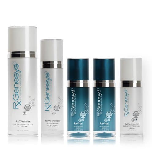 RxGenesys 5 Piece Doctor-Designed Anti-Aging Skin Care System w/Hyaluronic Acid and Vitamins C, B5 & E