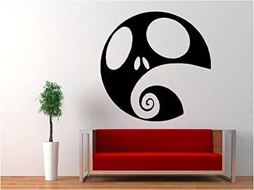 Jack Skellington - Nightmare Before Christmas Halloween Decal Sticker for Window Wall Car Room (5.5" inches (Black)