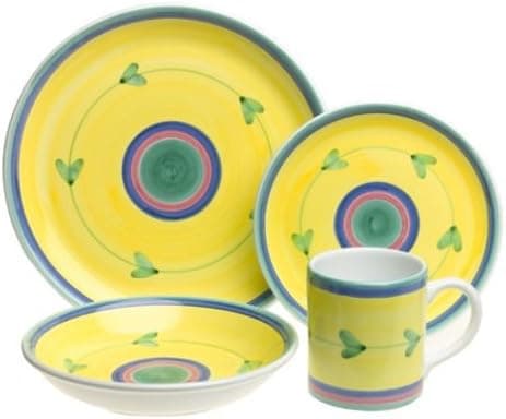 Caleca Carousel 16-Piece Dinnerware Set, Service for 4