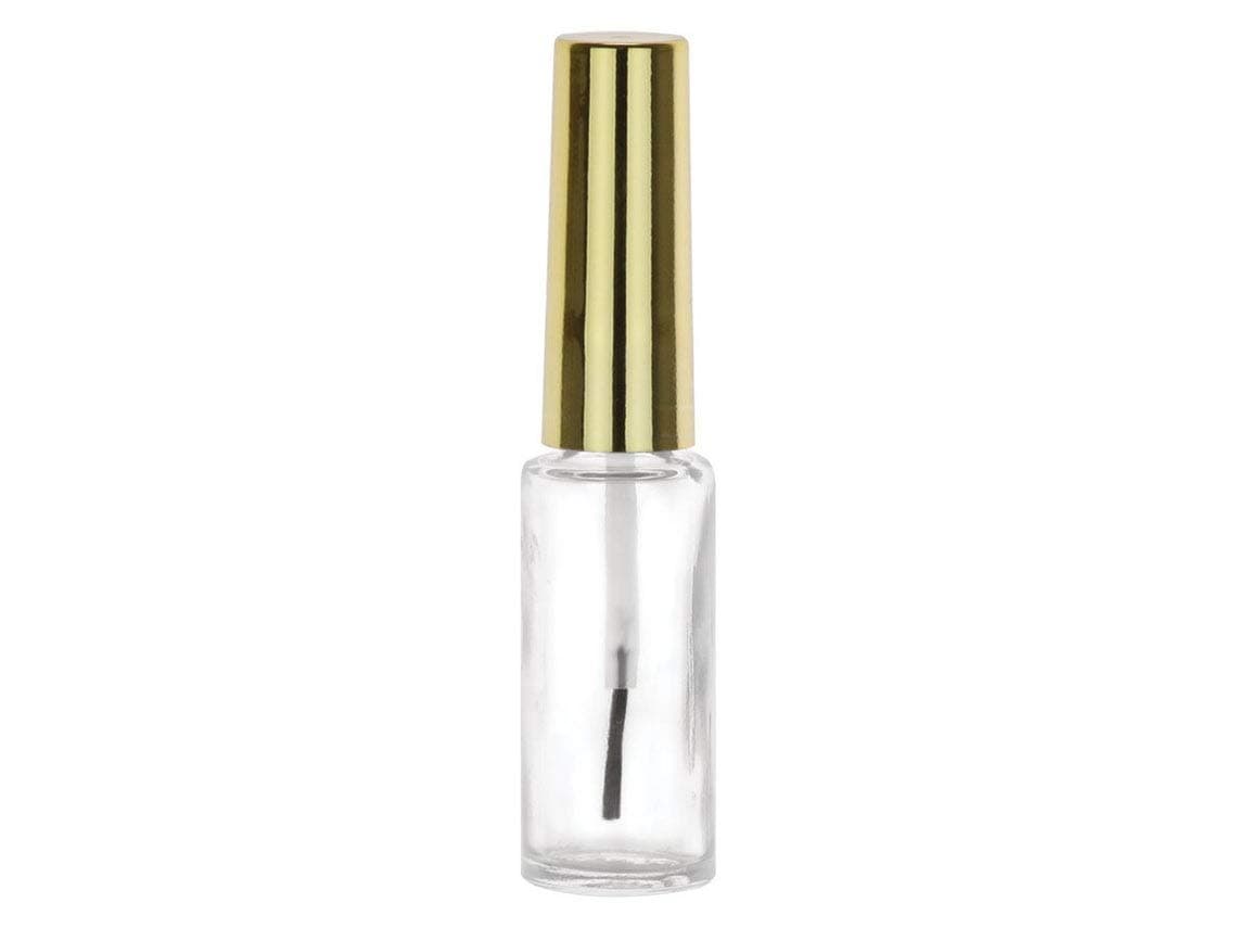 Nakpunar 70 pcs 7 ml Empty Nail Polish Bottles with Brush, Gold Cap and Mixing Agitator balls - Cylinder