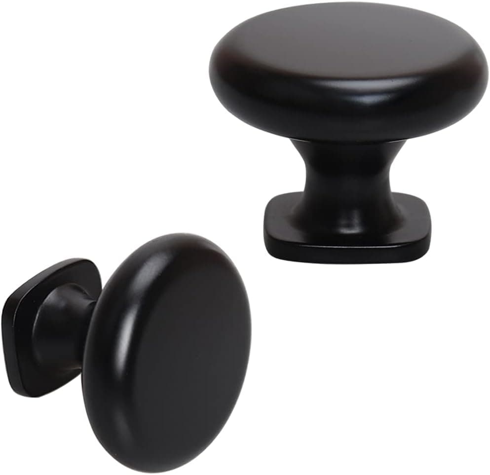 Dorilin Round Vintage Cabinet Knobs - Black Drawer Knobs Cabinet Hardware Pulls (2, Black)