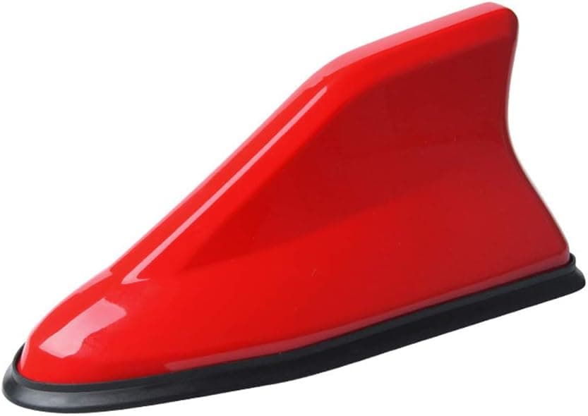 idain Universal Car Roof Mounted Functional Antenna Aerial Shark Fin Signal Antenna,Red