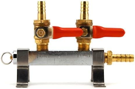 2-Way CO2 Distribution Bar with Shut Off Valves