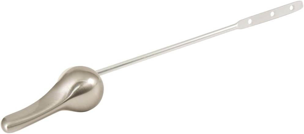 Universal Toilet Tank Flush Lever with Locking Nut - Satin Nickel, Fits Most Toilets