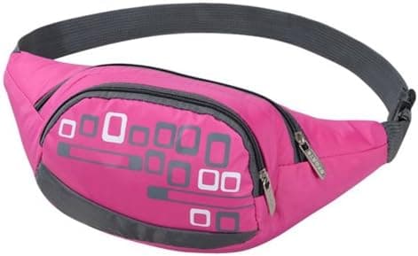 Big Mango New Fashion Big Capacity Womens Sports Bag 3 Zipper Pockets Waist Bag Fanny Chest Pack with Cell Phone Pouch & Automatic Umbrella & Small Personal Stuffs for Both Men and Women Use - Plum