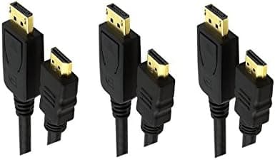 3 Pack Premium DisplayPort to HDMI Cable 6 Feet Black, CNE468063
