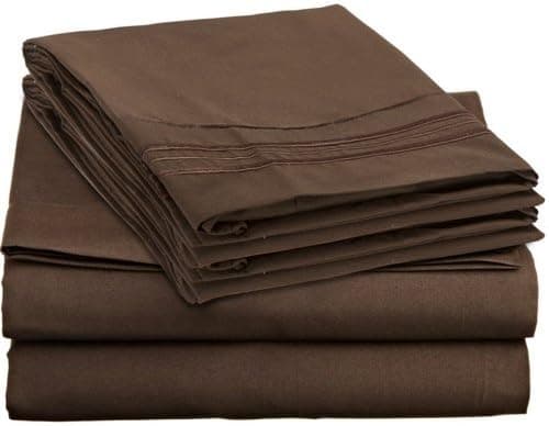 TOP Split King Royal Collection 1900 Egyptian Cotton Bamboo Quality Bed Sheet Set with 1 Fitted Sheet with 36" Split TOP, 1 King Flat and 2 King P/Cases.No Wrinkle (Chocolate, Top Split King)
