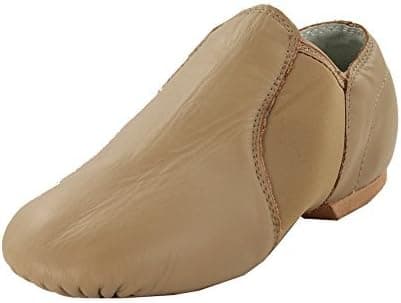 MSMAX Child Slip on Jazz Shoes Leather Dancing Performance Flats