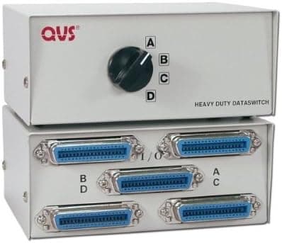 QVS 4 Port Centronics36 Parallel Share Manual Switch