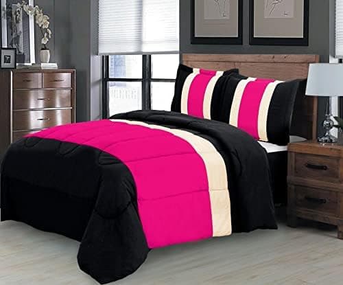 Empire Home New 8 Piece Serenity Comforter Set Including 4-Piece Sheet Set and Bed Skirt (Hot Pink, California King)