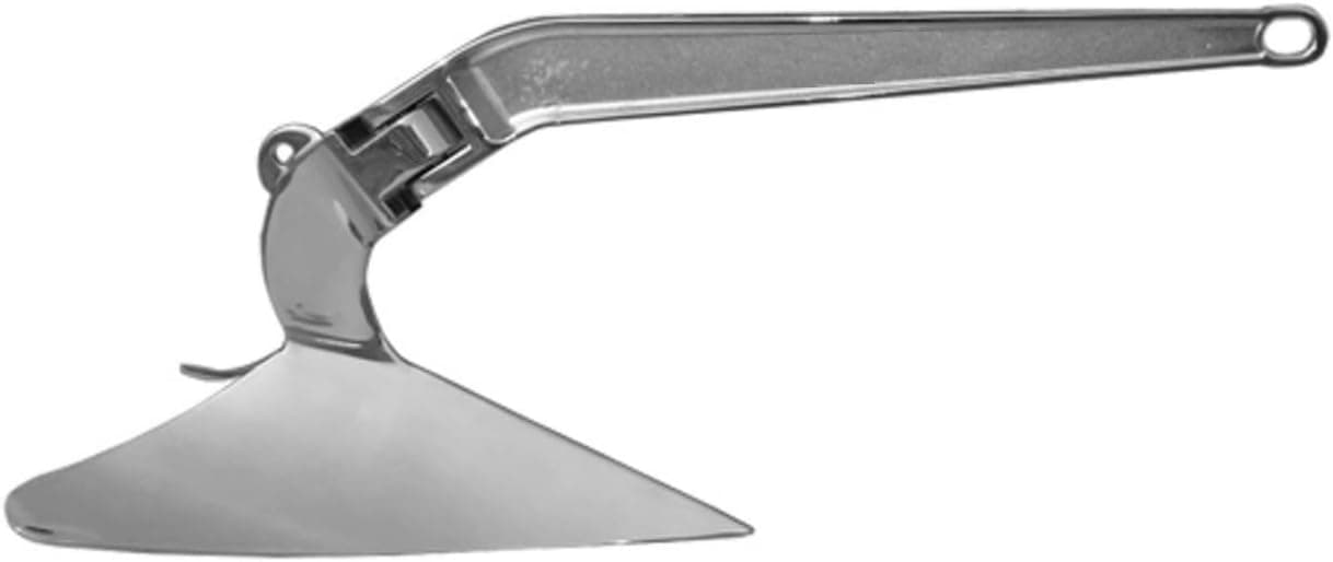 Marine Grade Stainless Steel Hinged Plow Anchor 15.5 lb
