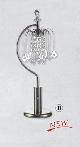 Table Lamp with Crystal-Like Shades, Black (Silver)