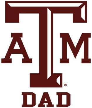 Texas A&M Aggies DAD Clear Vinyl Decal Car Truck Sticker aTm TAM