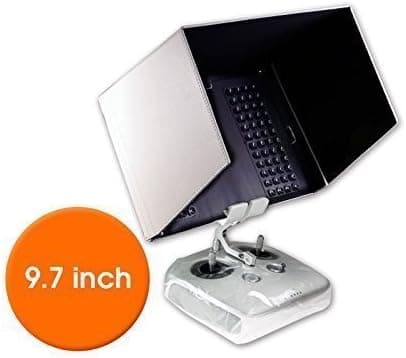 JUSTO 7" Height Sunshade iPad Air, 9.7" Tablet FPV Monitor Sun Hood for DJI Phantom 3 , Inspire 1 Transmitter Remote Controller Quick Release iPad Holder Clip Mount - White