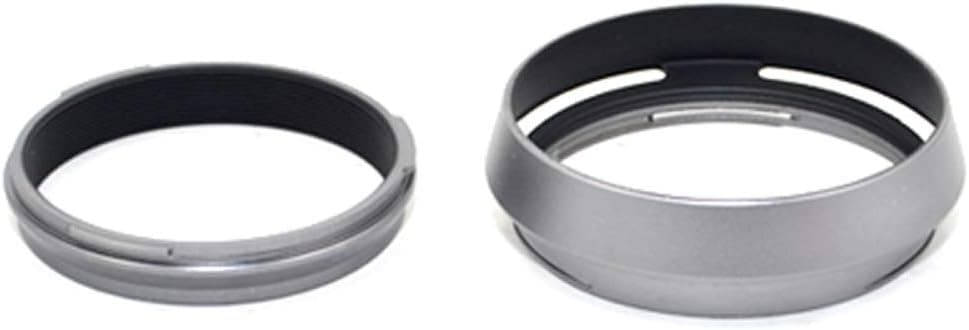 JJC Metal Lens Hood Shade Protector with 49mm Filter Adapter Ring for Fujifilm Fuji X100V X100F X100T X100S X100 X70 Replaces Fujifilm LH-X100 Lens Hood & AR-X100 Filter Adapter Ring/Silver