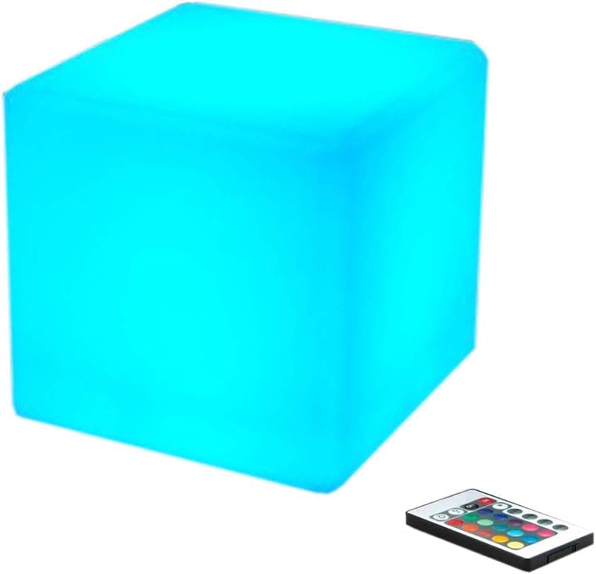LakeMono 16 RGB Multicolor Rechargeable LED Night Light (6 Inch Cube Shape)