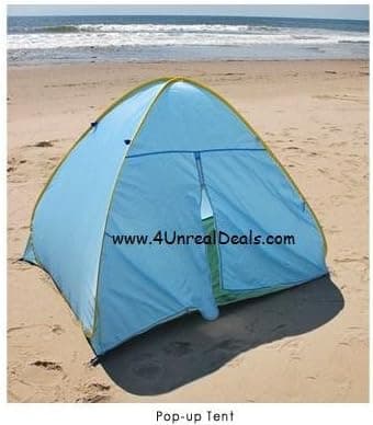 Deluxe Pop Up Beach Tent Sun Shelter with Zipper Privacy Door Family Cabana Sun Wind Tent Blue