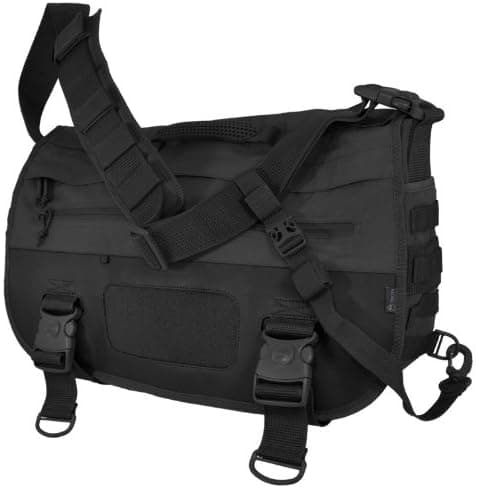 HAZARD 4 Defense Courier: Laptop Messenger Bag with Molle - Black