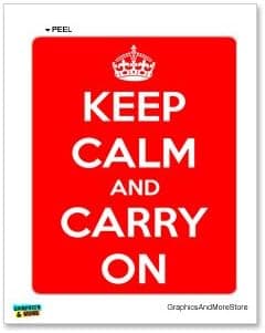 GRAPHICS & MORE Keep Calm and Carry On White on red - Window Bumper Locker Sticker